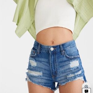 Aeropostale High Rise Shorty Denim Shorts